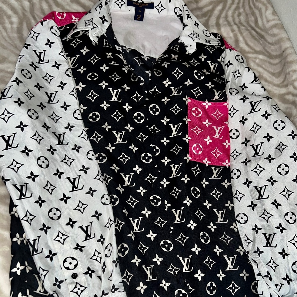 Authentic 100% Silk Louis Vuitton Blouse and Shorts